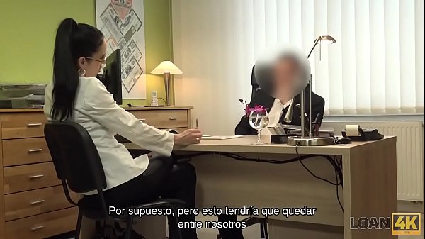LOAN4K. Colleague drills mouth and sissy of new very nice coworker