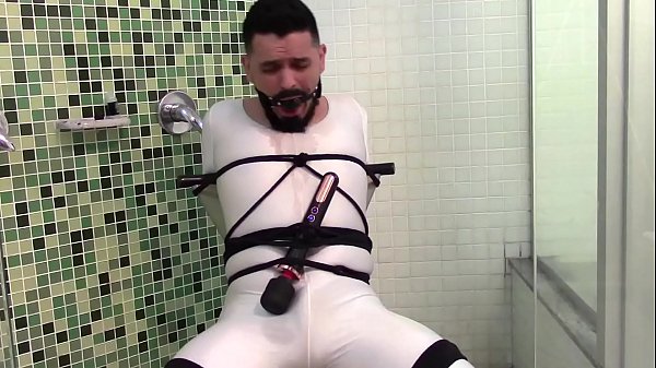 Kxaorr&atilde;o Bound And Gagged In The Shower Wearing Lycra Suit Jerking-of thumbnail