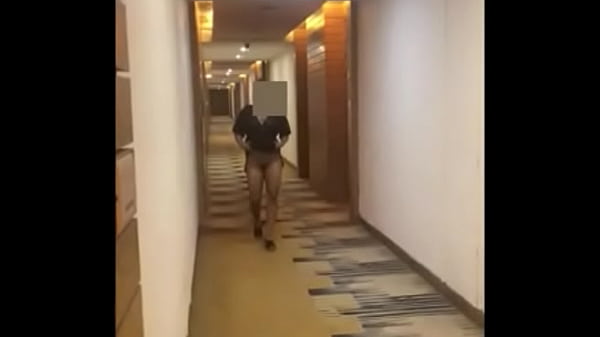 horny girl lifting her dress exposing breast n pussy in hotel lobby