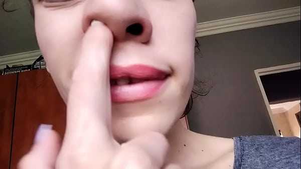 Slut Fingering Her Snotty Nose And Blows Out Her Boogers | Snot Nose Fetish | Play With Snot thumbnail