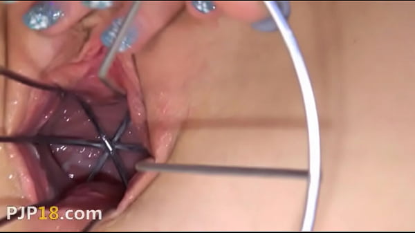 Gaping and gyno opening her sleek snatch