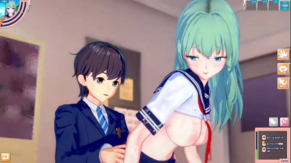 【エロゲーコイカツ！】東方project 東風谷早苗のおっぱい揉んで仁王立ち手コキフェラ奉仕してもらってからのセックス！爆乳エロアニメ【ヘンタイゲーム】 thumbnail