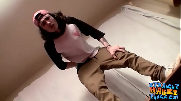 Straight thug jerks off and jizzes solo 