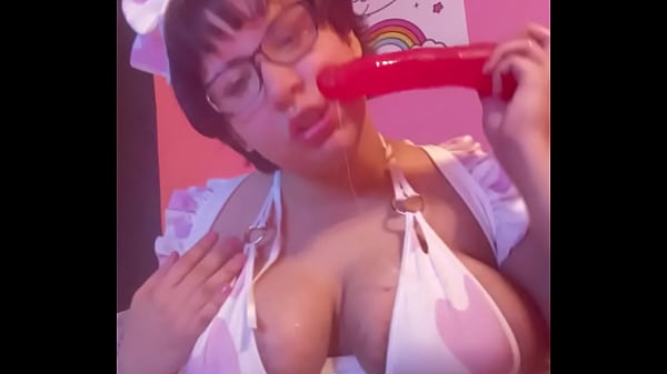 Sloppy dildo bj