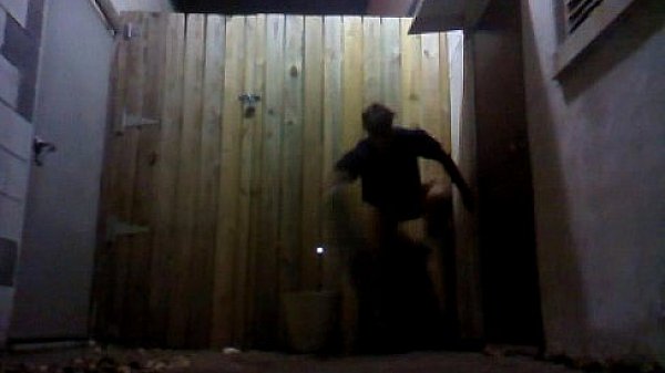 Stripping in the alley 