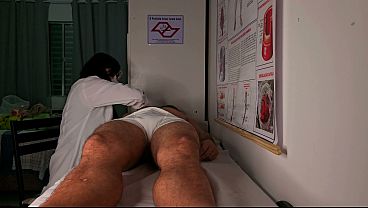 Nurse and esthetician observes patient's erection! 