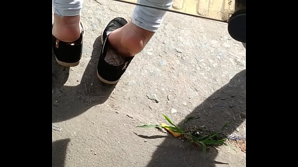 Feet spy girl on the street 