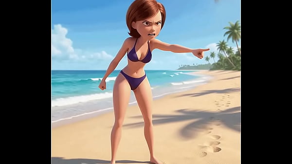 La mama increible se pone el bikini de violeta