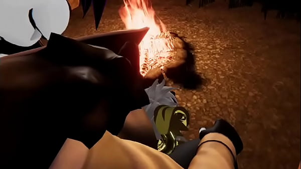 A horny furry slut by the campfire 
