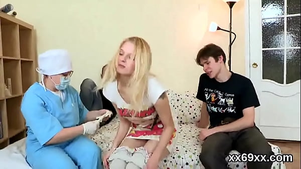 Skilled Medic Finger Fucks Elegant Girl Narrow Pussy In Threesome thumbnail