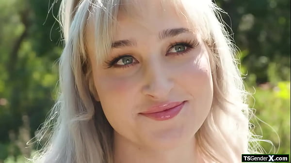 Busty shemale Haven Rose lets her guy deepthroat her trans cock outdoors.The big tits blonde tgirl is rimmed and is anal barebacked by his big dick 