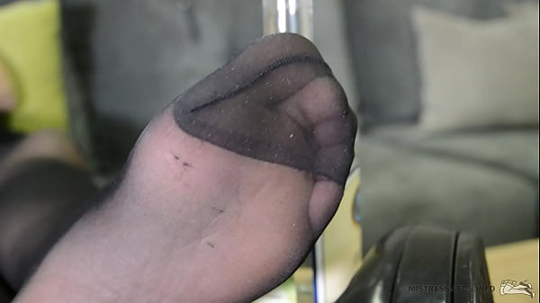 Mistress With Sexy Feet In Black Nylons With Reinforced Toes thumbnail