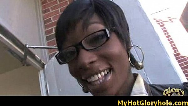 Ebony Chick Sucking White Cock Through A Gloryhole 29 thumbnail