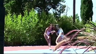 Romantic Relationships Between Female Tennis Players Culminate In Remarkable Outdoor Lesbian Revelry. thumbnail