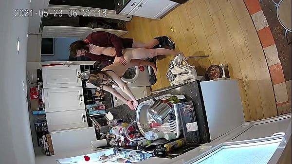 Kitchen sex hubby wife
