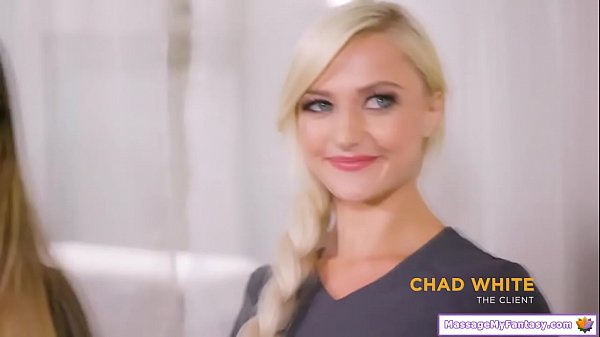 Guy massaged by new super horny masseuse who only wants cock.She flashes her tits and ass when her boss is not looking and when shes called away she grabs his cock.After throating his big cock she sixtynines him.He fucks her until he cums in her face 