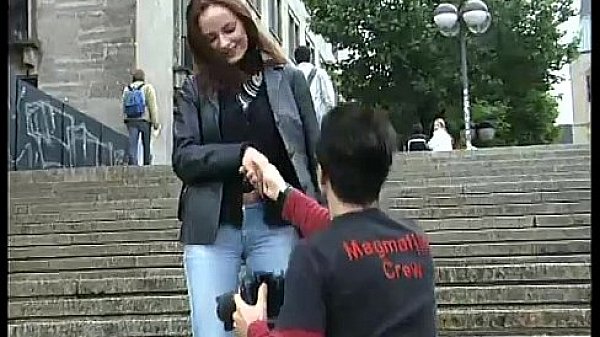 Brunette babe fucked by stranger 