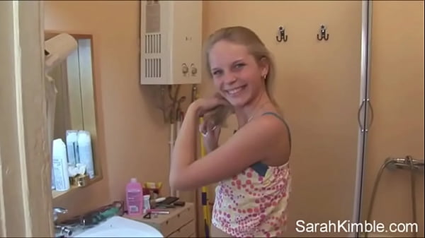 Sweet Sarah Strip Off Her Clothes And Showing Natural Tits And Shaved Pussy. She Fingering Her Pussy Deeply In Comport Room thumbnail