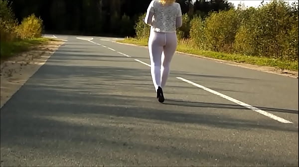 Blonde With Big Ass In White Tights thumbnail