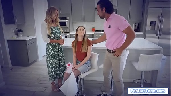 Controlling stepmom and stepdad dominate teen stepdaughter and make her strip off.He spanks them and they give him a bj.Then he fucks their pussies 