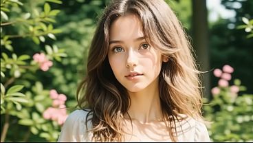 21 years Old Lucy in the Garden - Sexy in the Sun (AI-generated)