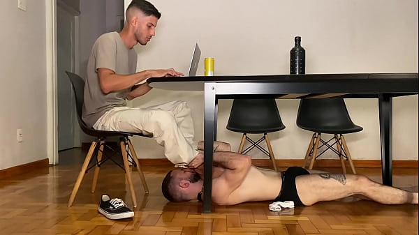 Worshipping His Feet While He's Working thumbnail