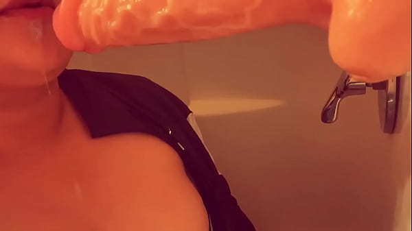 Bbw sucks and tit fucks big dildo