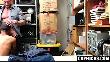 Perv Caught Fucking His GF in the Bathroom Gets Strip Searched and Fucked by Mall Security