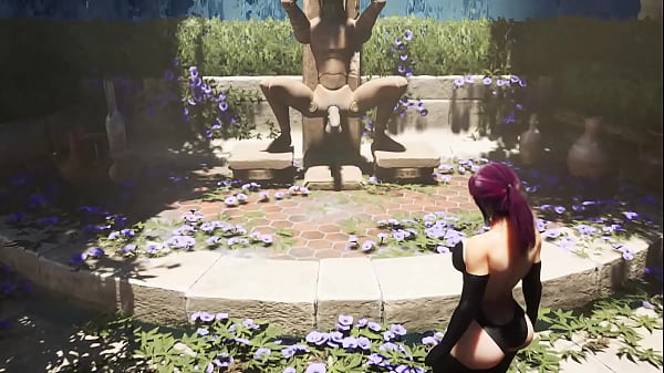 The secret statue with the huge dick woke up and started pounding Lara in every hole. Mystery solved. 