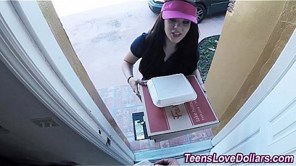 Real Pizza Delivery Teen Fucked And Jizz Faced For Tip In Hd thumbnail