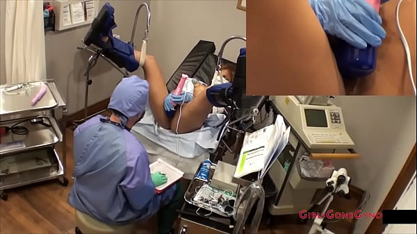 Cute shy Hispanic girl volunteers to become study subject for e-stim study by Dr. Tampa GirlsGoneGyno 