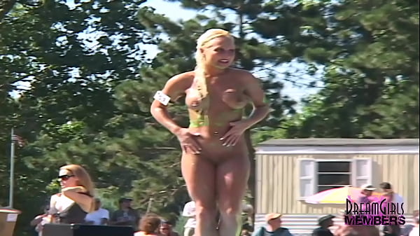 Hot Striptease With A Stacked Tanned Blonde thumbnail