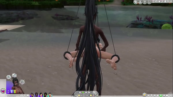 futa fucking a woman with hot feet in sims 4 