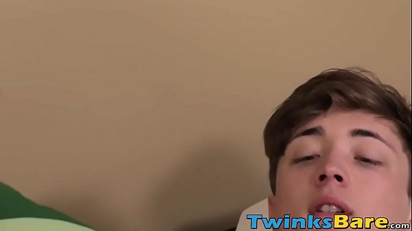 Blond twink and his pal fucking bareback 