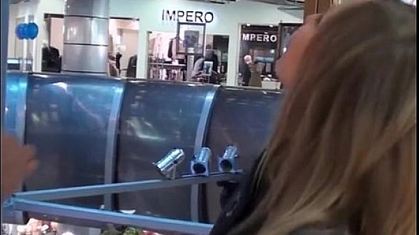 Fucking and blowjob in public bathroom 