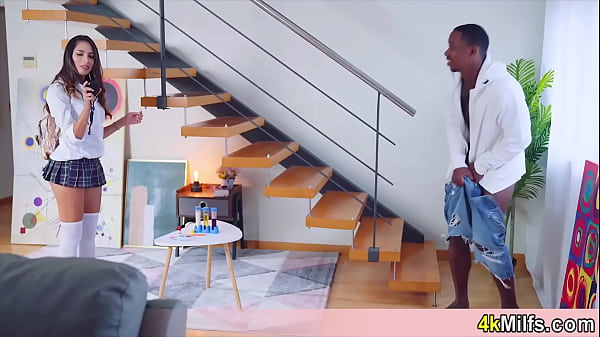 Pretty Exchange Student Having Her First Ever Ebony Cock thumbnail