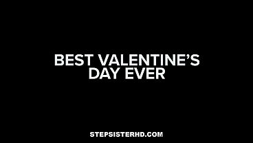 Cute Tiny Blonde Teen Stepsister Lets Her Huge Dick Stepbrother Do Whatever He Wants To Her For Valentine's Pov thumbnail