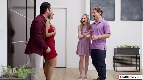 Busty latina wants a couple swap before marriage with petite blonde and her guy.The small tits babe is excited and the ladies suck cock and get banged 