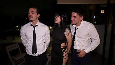Wild threesome and double penetration with an 18yo tattooed slut acadia hell
