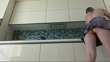 My Roommate Forgets I'm Home - My Сamera Caught Her Without Panties, Short Skirt thumbnail