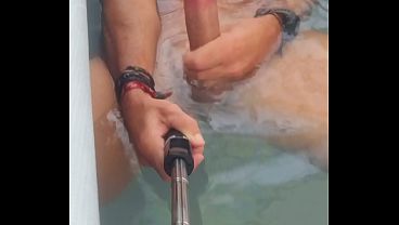 I love playing with my dick in the spa - I get so hard.