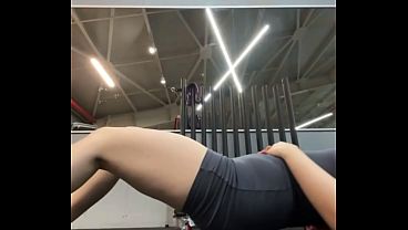 Risky fucking with big dildo in the changing room