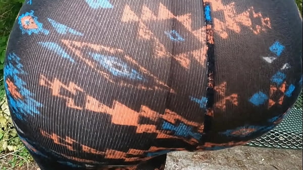 Exhibitionist Big Booty Mom Transparent Leggings No Panties Public thumbnail