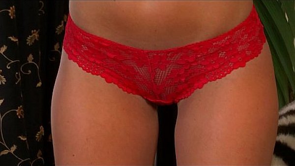 Slut In Red Lingerie Solo On Bed thumbnail