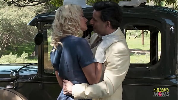 A blonde lady encountered a dangerous man with a gun, and she seduced him with her charm. The man fucked her on his vintage car outside in her sexy lingerie until he finished on her tongue. 