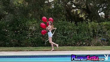 Big Tits All Natural Blondie Posing Naked For Playboy Outdoor thumbnail