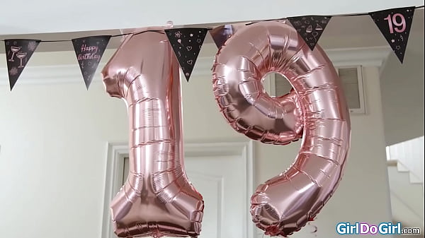 Strappy Birthday To My Sweet Super Hot Teen Stepniece.19yo Emma Rosie Got A Strapon From Her Busty Lesbian Stepaunt Annie King And Tries It Out On Her thumbnail