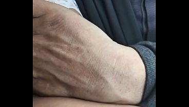 Fingering wet pussy while my bbw shows her huge tits on car
