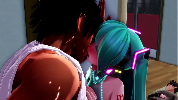 Hatsune Miku le hace una paja descarada a su amante