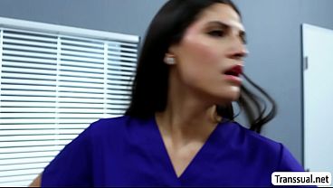 Before riding it,the MILF patient blindfolded her male nurse and began sucking his dick. 